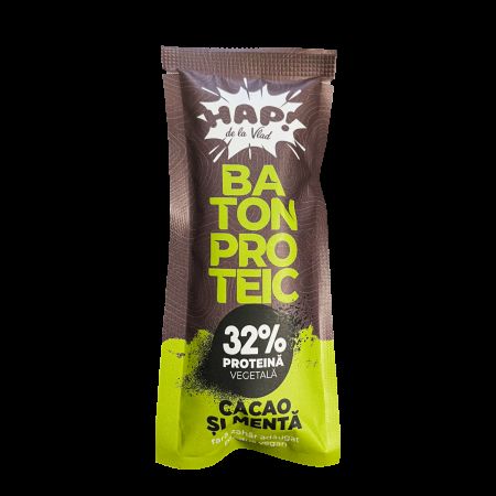 Baton proteic cu cacao si menta, 45 g, Hap de la Vlad