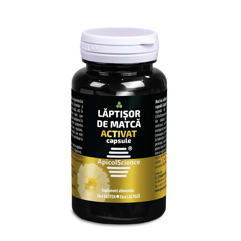 Laptisor de matca Activat, 60 capsule, ApicolScience