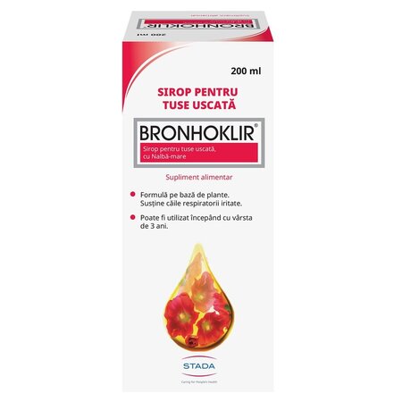 Bronhoklir sirop pentru tuse uscata, 200 ml, Stada
