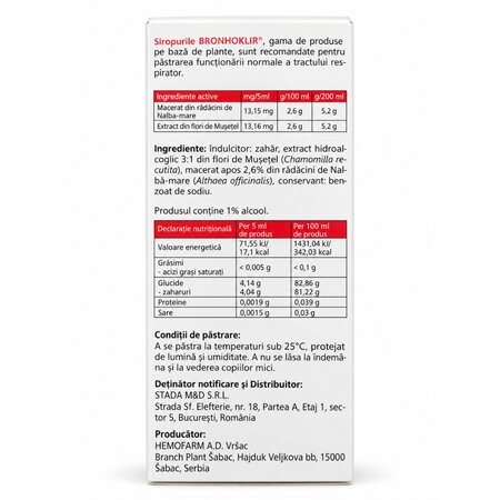Bronhoklir sirop pentru tuse uscata, 200 ml, Stada 816751