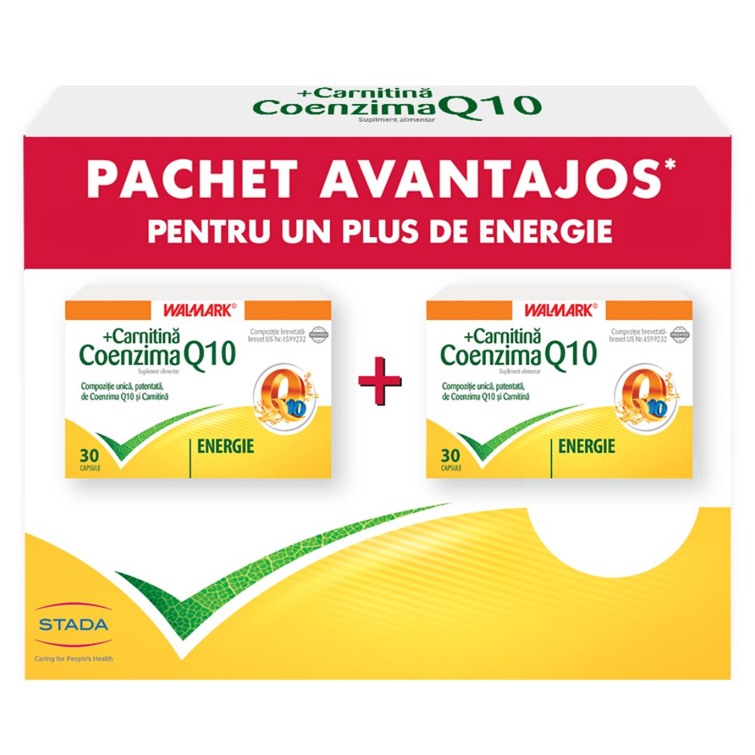 Pachet Coenzima Q10 si Carnitina, 30+30 capsule, Walmark