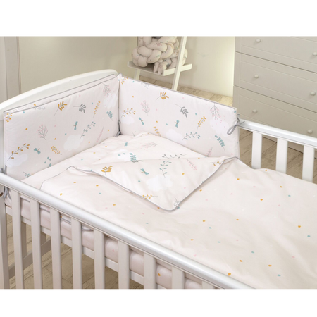 Lenjerie 3 piese cu protectie laterala Airy, Bej, 120 × 60 cm, Amy 537579