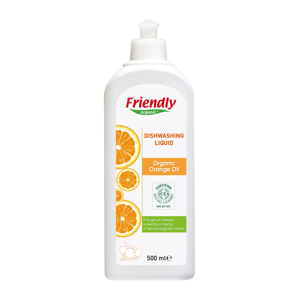 Detergent de vase cu portocale, 500 ml, Friendly Organic