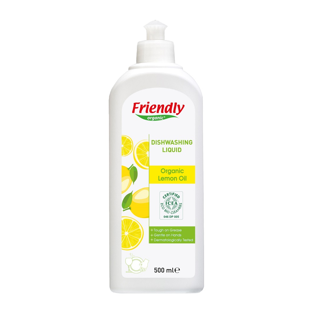 Detergent de vase cu aroma de lamaie, 500 ml, Friendly Organic