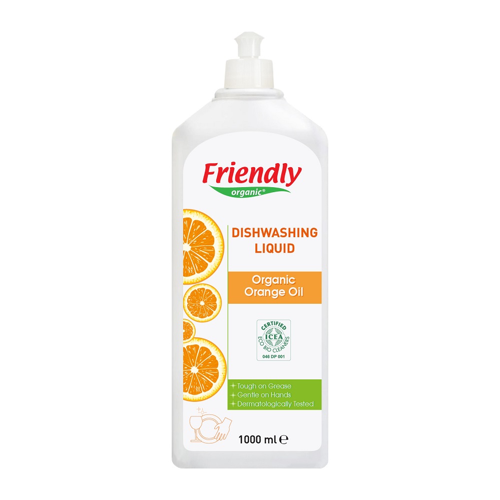 Detergent de vase cu portocale, 1000 ml, Friendly Organic