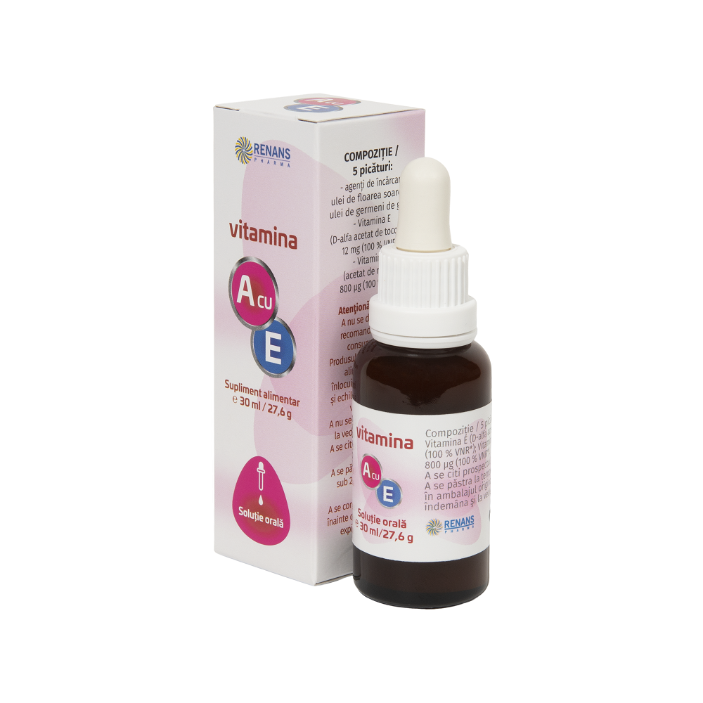 Vitamina A si E uleioasa, solutie orala, 30 ml, Renans