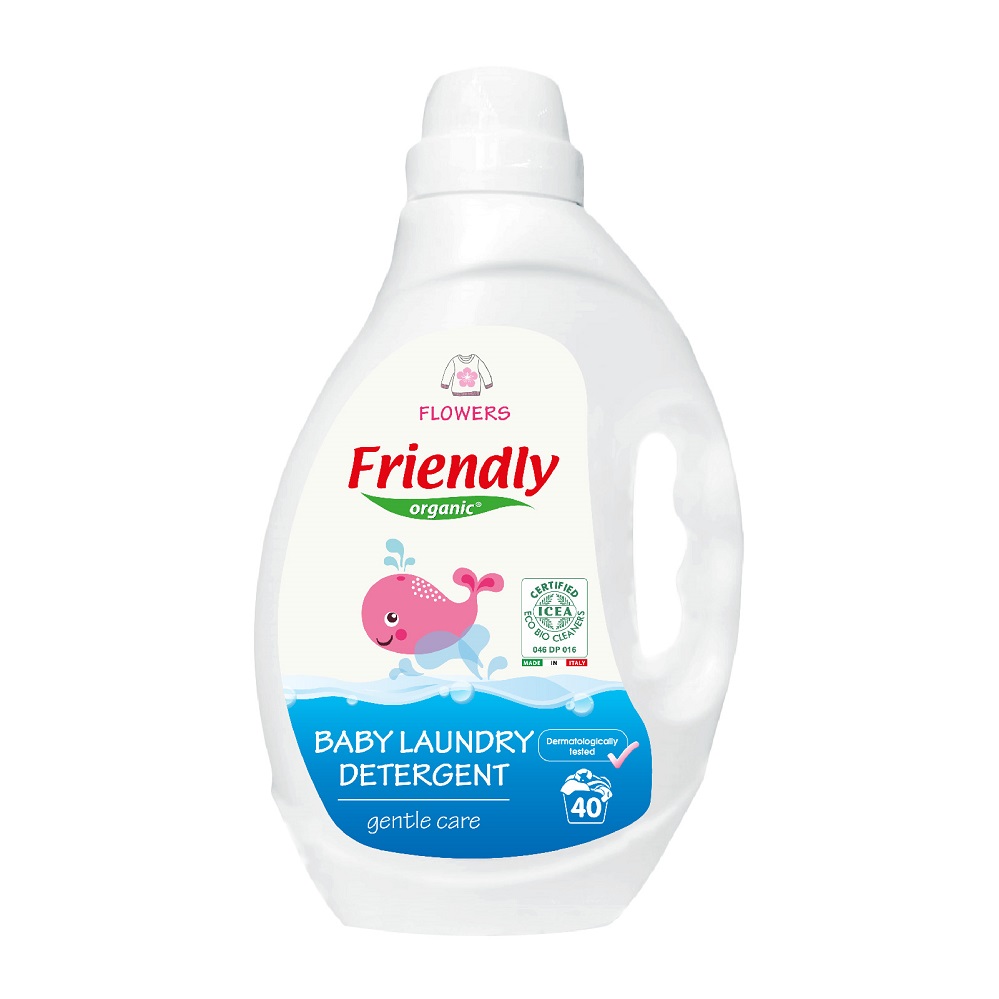 Detergent rufe bebe cu miros de flori, 2000 ml, Friendly Organic