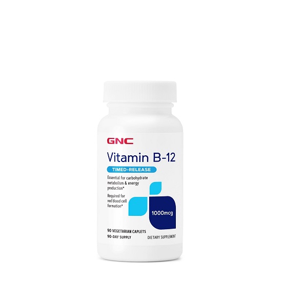 Vitamina B12, 1000mcg, 90 tablete, GNC