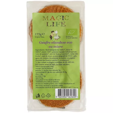 Gaufre Bio cu miere, 175 g, Magic Life