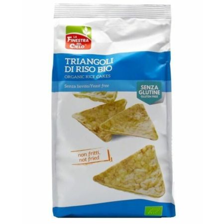 Snack triunghiular din orez Bio, fara gluten, Ecodin, 100 g, La Finestra Sul Cielo