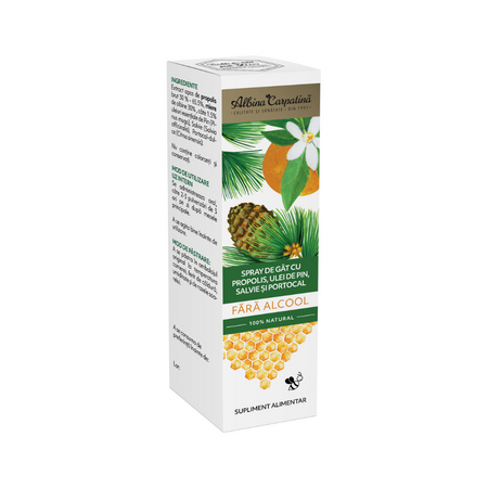 Spray de gat cu propolis, ulei de pin, salvie si portocal, 20 ml, Albina Carpatina 816868