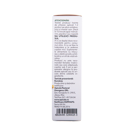Spray de gat forte cu propolis fara alcool, 20 ml, Albina Carpatina 816876