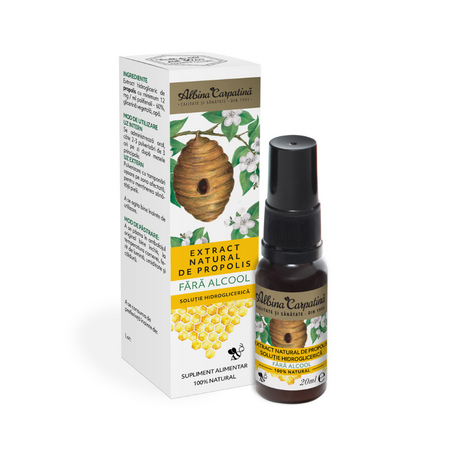 Extract natural de propolis fara alcool, 20 ml, Albina Carpatina