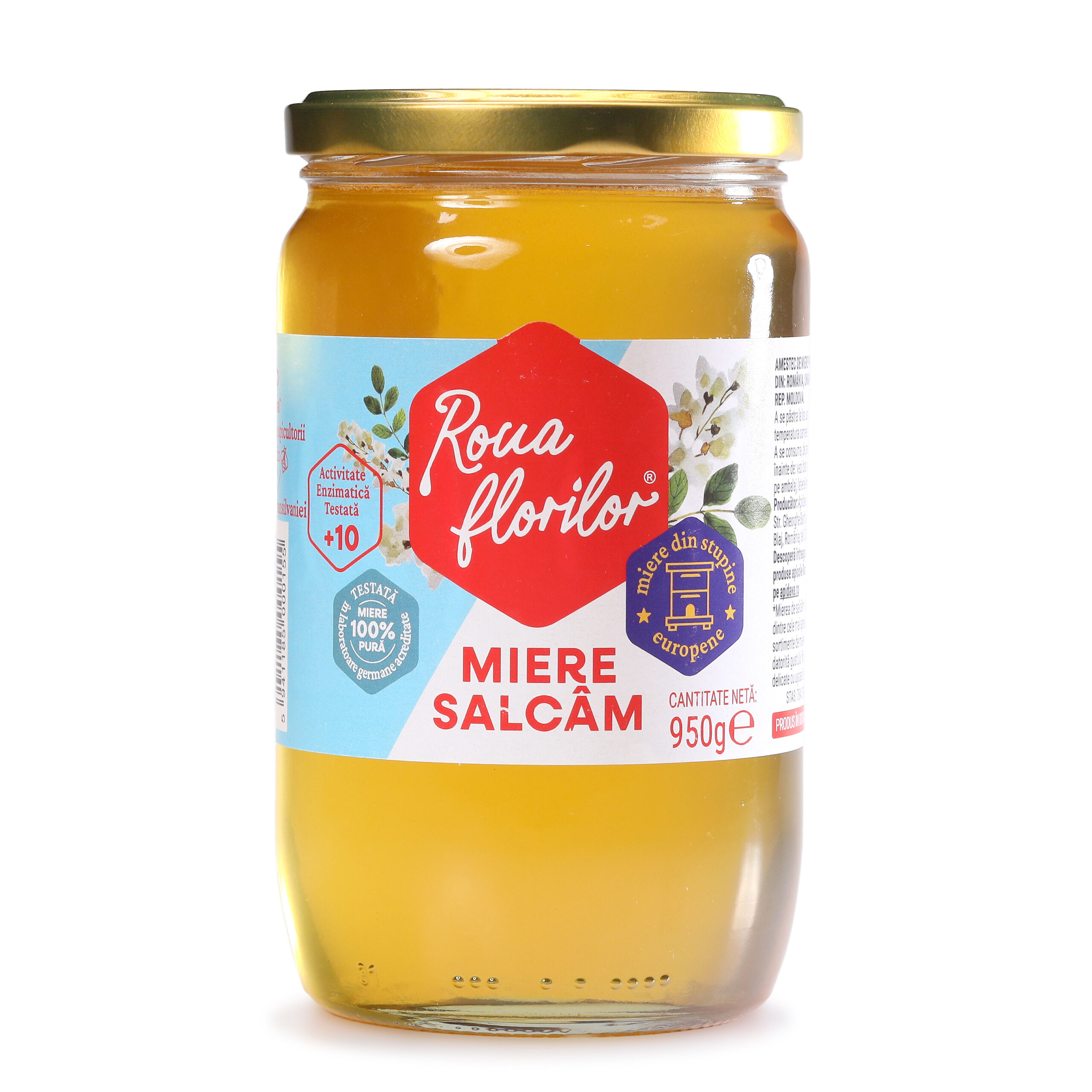 Miere de salcam Roua Florilor, 950 g, Apidava