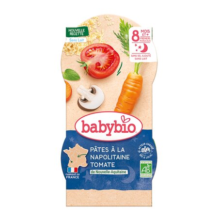 Meniu Bio paste Napoletane, 2x200 g, Babybio
