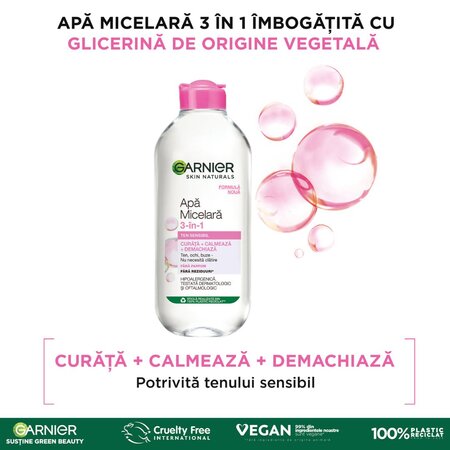 Garnier apa micelara pentru ten sensibil Skin Naturals, 400 ml, Loreal 538569