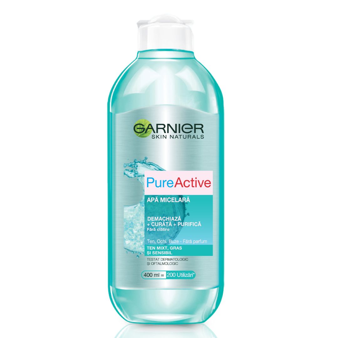 Garnier apa micelara pentru ten mixt cu tendinta de ingrasare Pure Active, 400 ml, Loreal