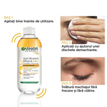 Garnier apa micelara Bifazica Skin Naturals, 400 ml, Loreal 538601
