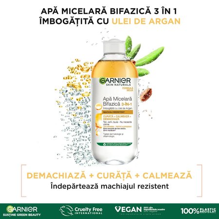Garnier apa micelara Bifazica Skin Naturals, 400 ml, Loreal 538598
