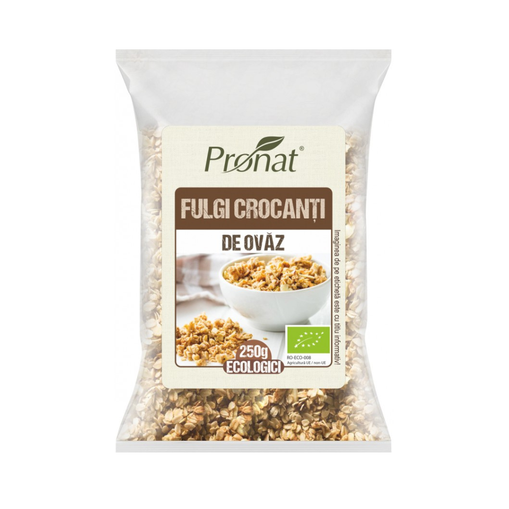 Fulgi crocanti din ovaz Bio, 250g, Pronat