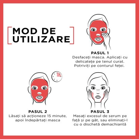 Masca servetel Garnier cu rodie Hydra Bomb, 28 g, Loreal 538643