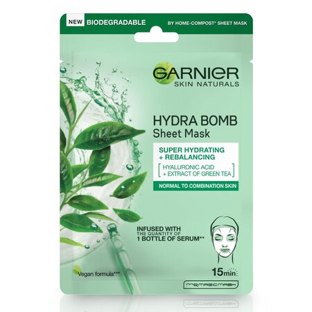 Masca servetel Garnier cu ceai verde Hydra Bomb