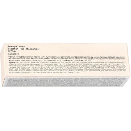 Crema solara cu orez si niacinamida SPF50+ PA++++ Relief Sun Rice + Probiotics, 50 ml, Beauty of Joseon 815301