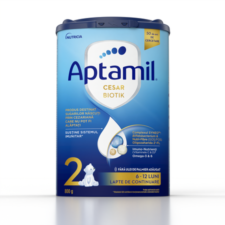 Lapte Praf CesarBiotik 2, 6-12 luni, 800g, Aptamil 538774