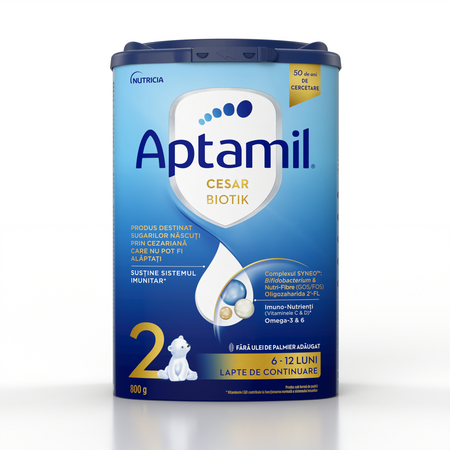 Lapte Praf CesarBiotik 2, 6-12 luni, 800g, Aptamil 538778