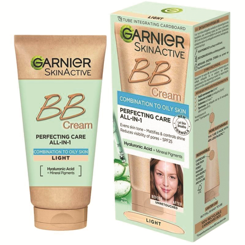 BB Crema Garnier cu SPF25 pentru ten gras Skin Active, 50 ml, Light, Loreal