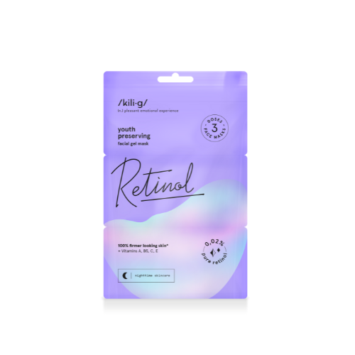 Set masti faciale gel cu retinol, acid hialuronic si unt de shea, 3 x 7 ml, Kilig