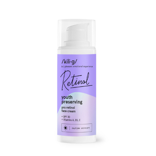 Crema de fata cu Pro-retinol, peptide, panthenol, SPF30, 50 ml, Kilig