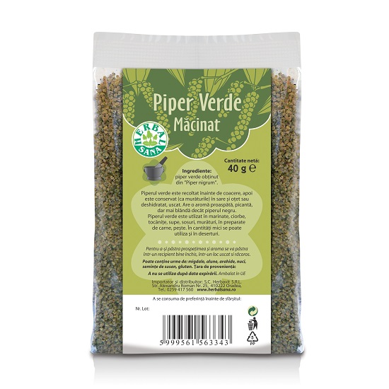 Piper verde macinat, 40 gr, Herbal Sana