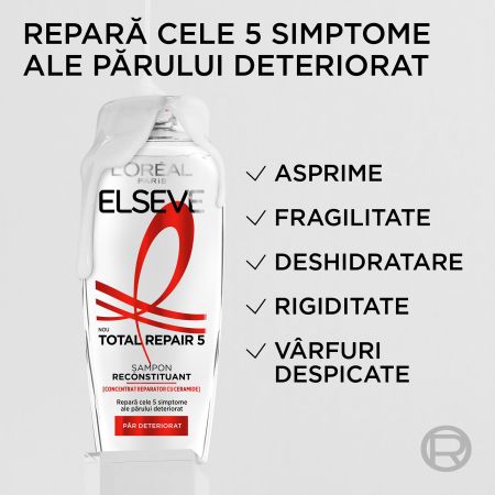 Sampon pentru par deteriorat Total Repair 5, 400 ml, Elseve 757328