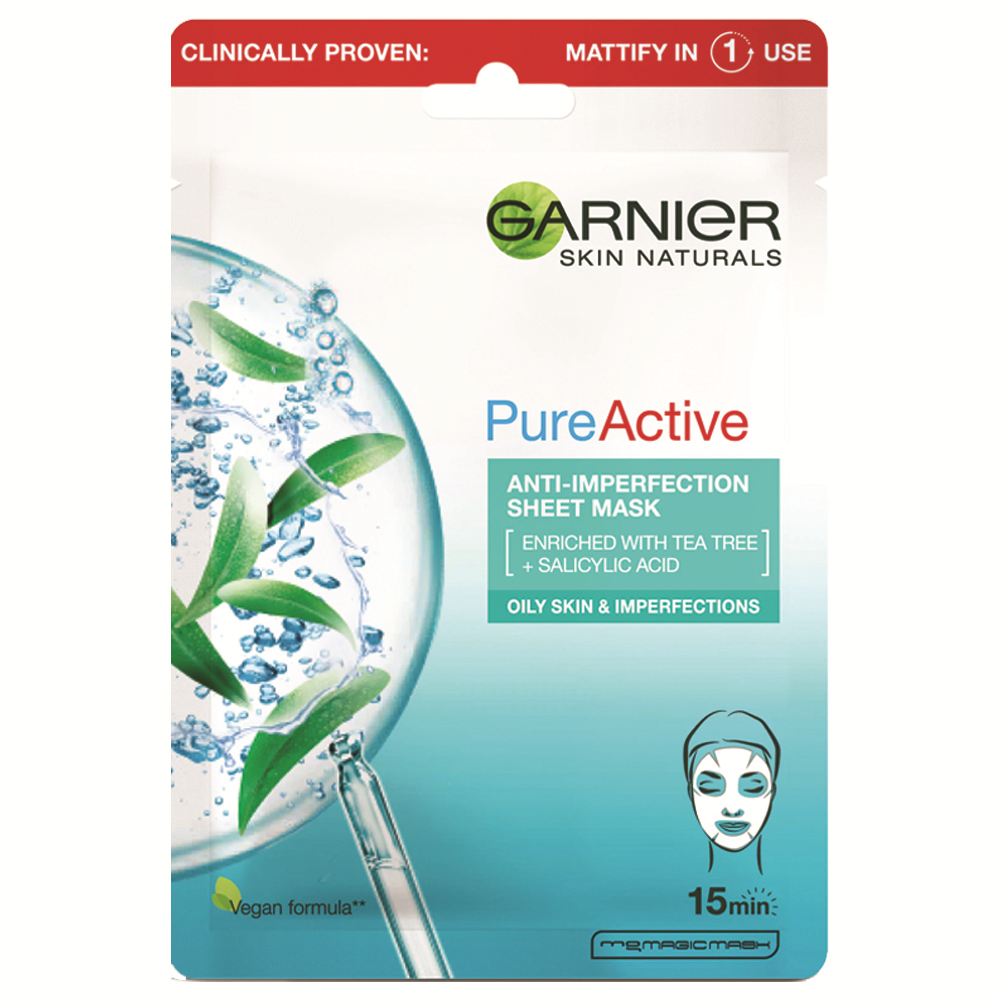 Masca servetel Garnier anti-imperfectiuni Pure Active