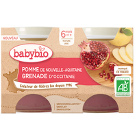 Piure Bio de mere si rodie, 2 x 130 g, BabyBio