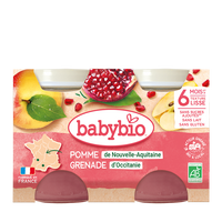 Piure Bio de mere si rodie, 2 x 130 g, BabyBio