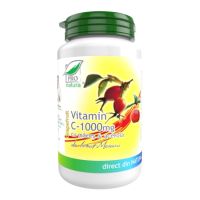 Vitamina C macese si acerola, 1000 mg, aroma Grapefruit, 60 comprimate, Pro Natura