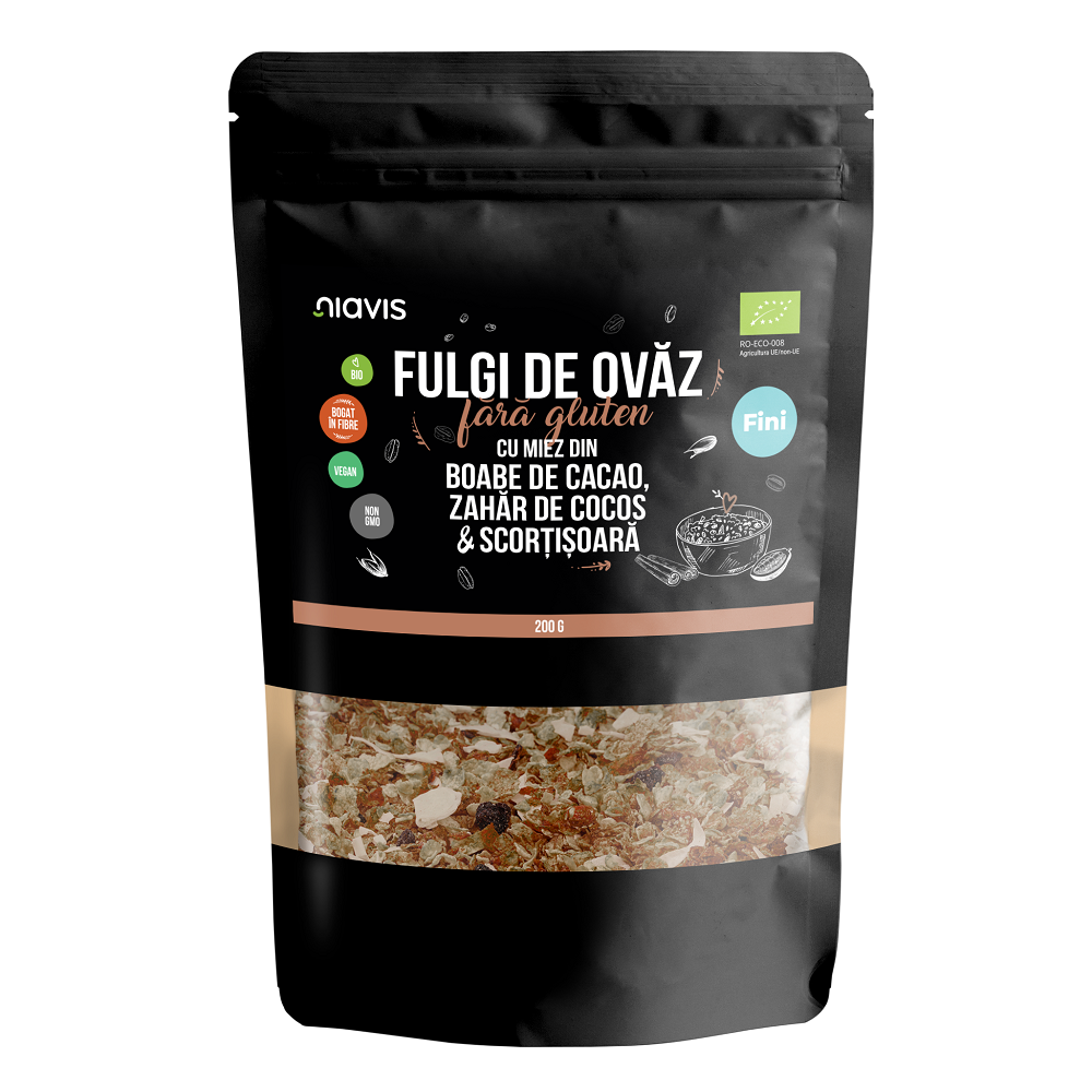 Fulgi de ovaz fini Bio, 200 gr, Niavis Bio