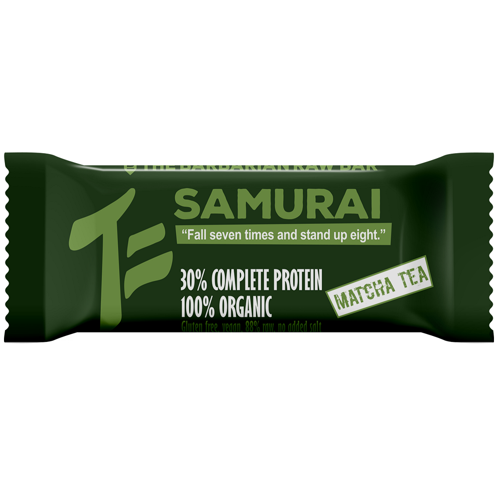 Baton proteic bio cu ceai Matcha Samurai, 50 g, The Barbarian