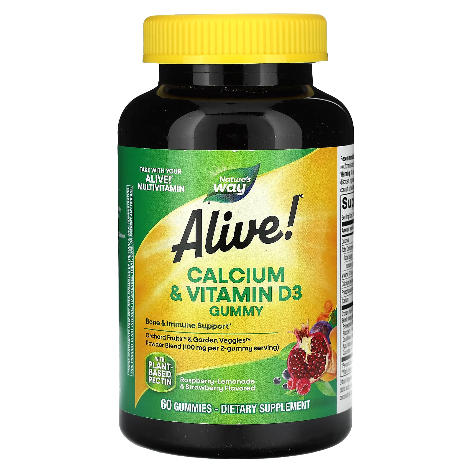 Calcium + D3 Alive, 60 jeleuri, Natures Way