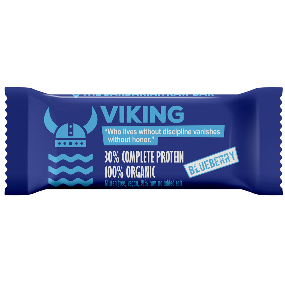 Baton proteic bio cu coacaze Viking, 50 g, The Barbarian