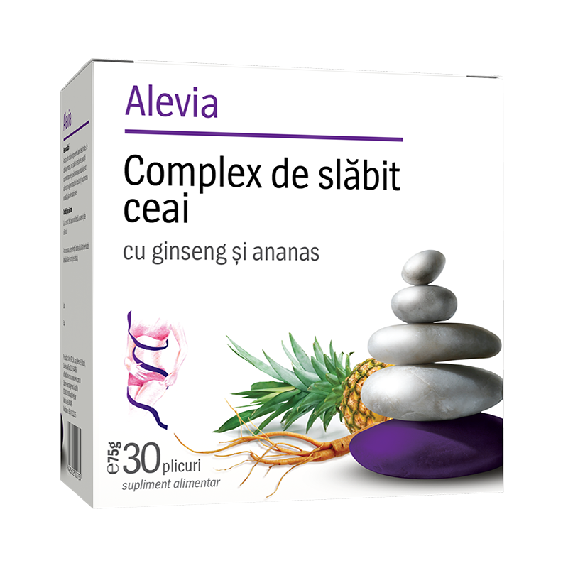 Complex de slabit cu ginseng si ananas, 30 plicuri, Alevia