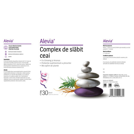 Complex de slabit cu ginseng si ananas, 30 plicuri, Alevia 687431
