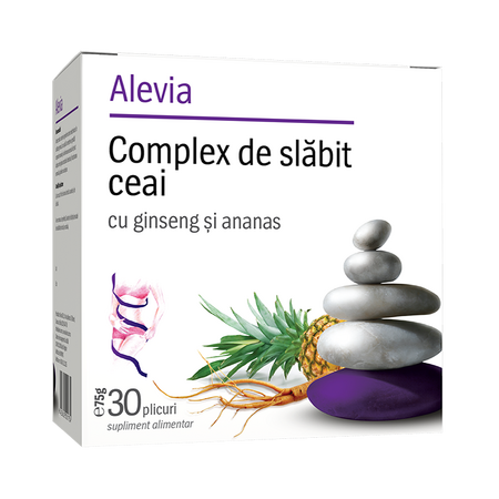 Complex de slabit cu ginseng si ananas, 30 plicuri, Alevia