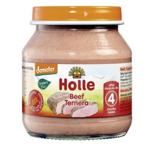 Piure Bio cu carne de vitel, + 4 luni, 125 g, Holle