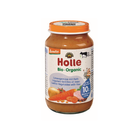 Piure Bio de legume cu linte si vitel