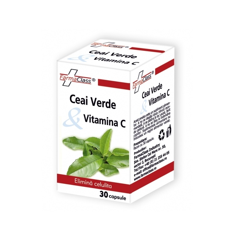 Ceai Verde cu Vitamina C, 30 capsule, Farmaclass