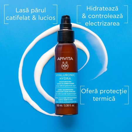Balsam pentru par Leave-In Hyaluronic Hydra, 100 ml, Apivita 735347