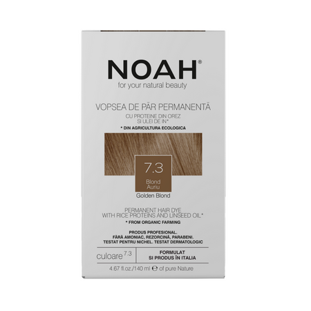 Vopsea de par naturala, Blond auriu 7.3, 140 ml, Noah 629722